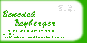 benedek mayberger business card